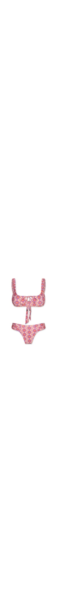 Biquíni Estampado Com Amarração - Laranja
