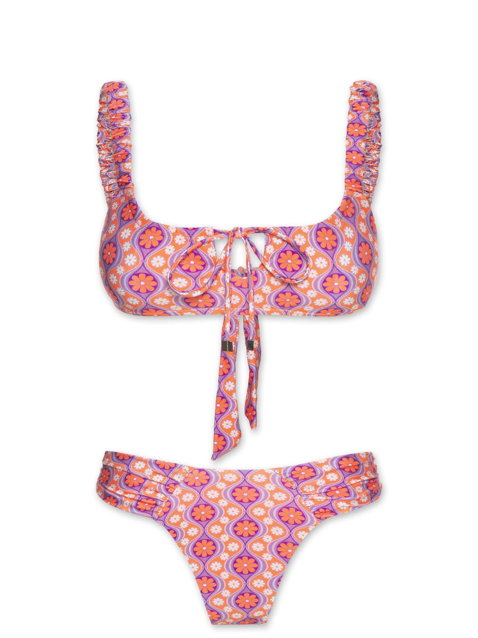 Biquíni Estampado Com Amarração Laranja Mktbeach
