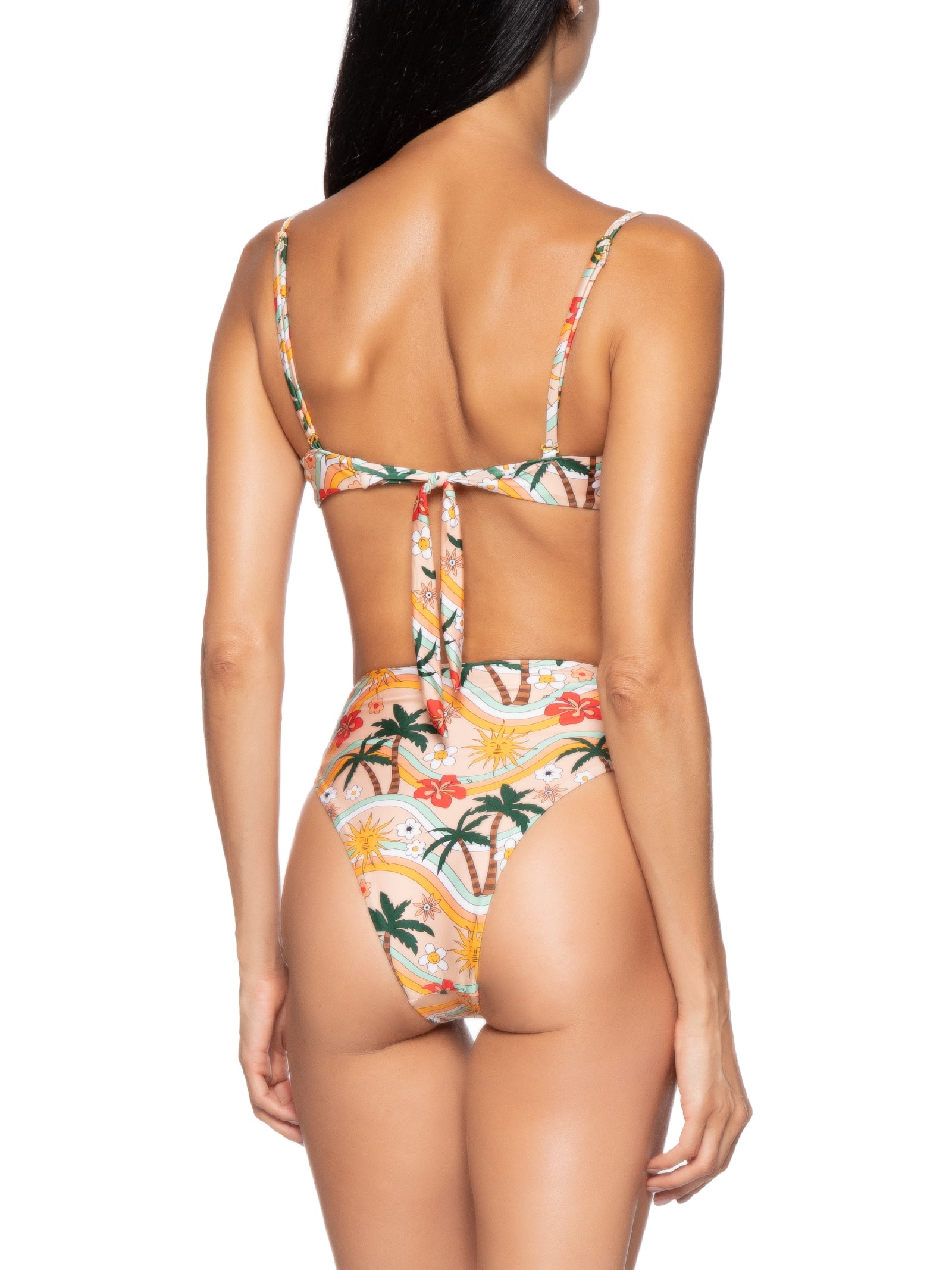 Biquíni Estampado Com Pedraria Bege Mktbeach