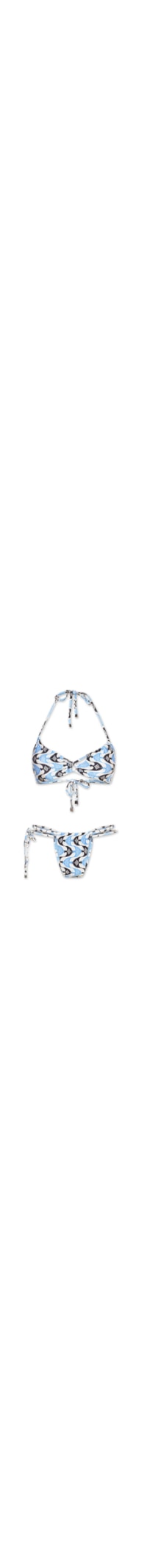 Biquíni Estampado Frente Cruzada - Azul