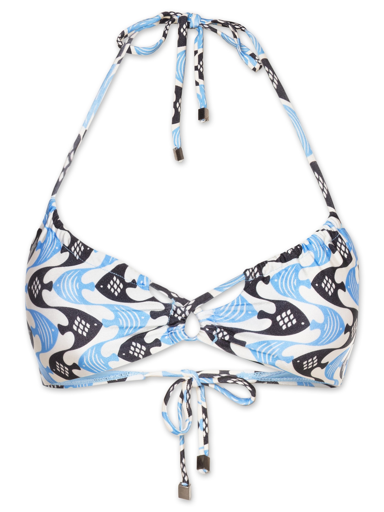 Biquíni Estampado Frente Cruzada Azul Mktbeach