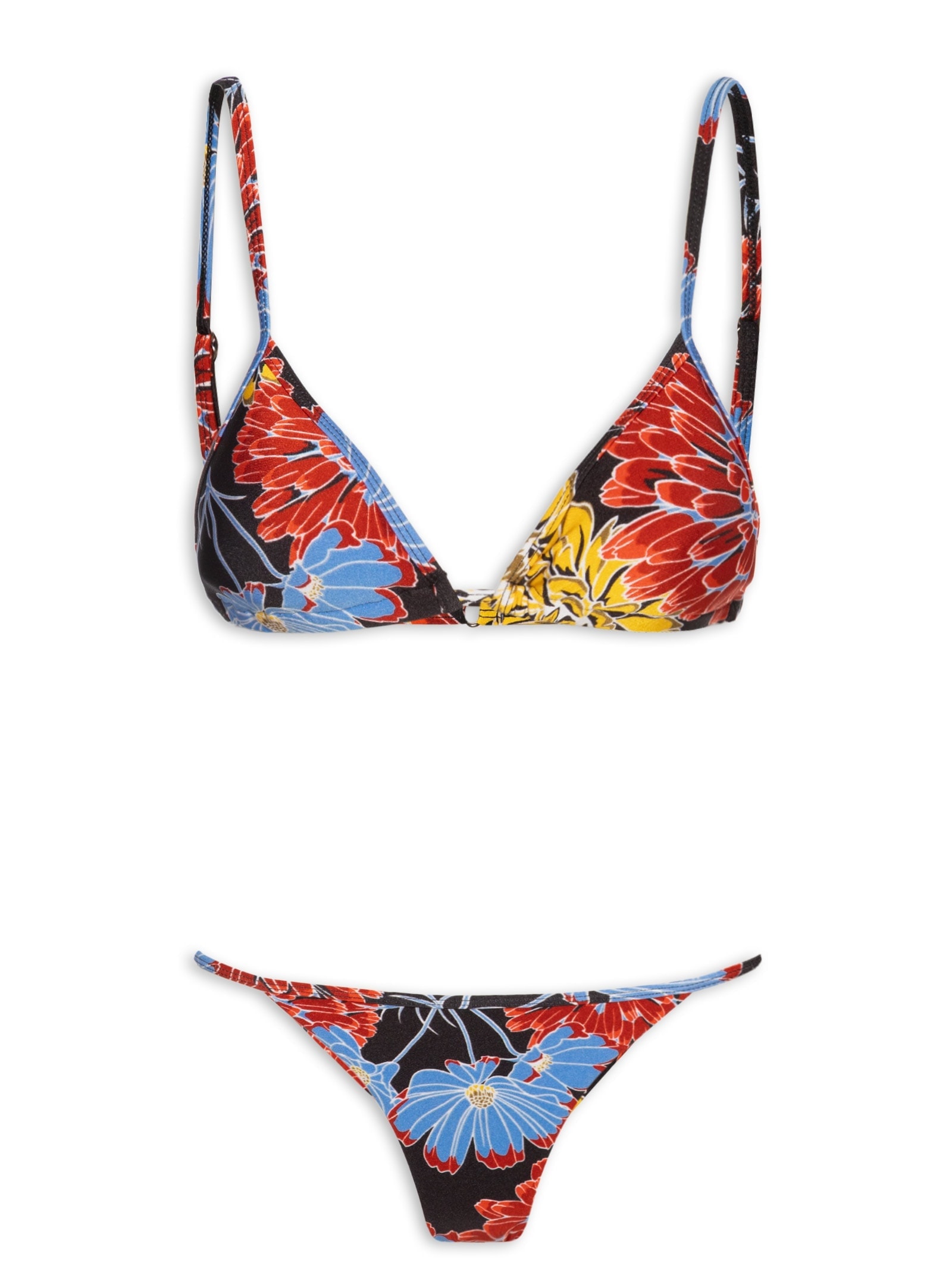 Biquíni Feminino Cortininha Estampado Preto Mktbeach