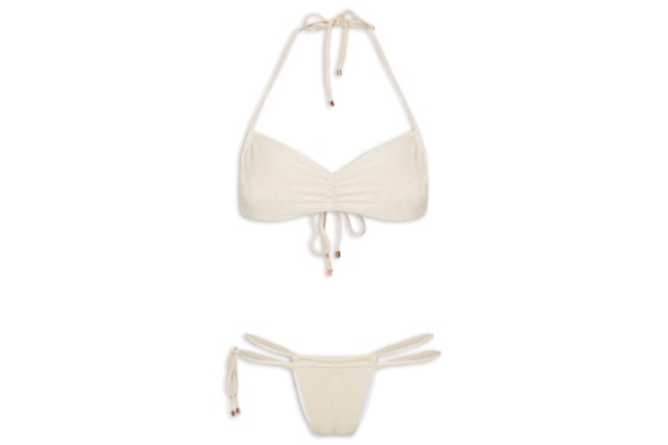 Biquíni Feminino Cortininha Invertida - Bege