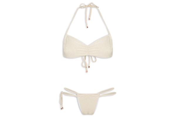 Biquíni Feminino Cortininha Invertida - Bege
