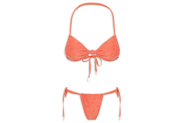 Biquini Feminino Cortininha Invertida - Laranja