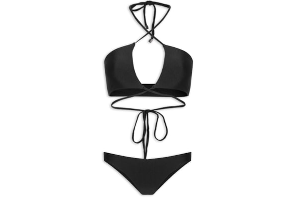 Biquini Feminino Cortininha Invertida - Preto