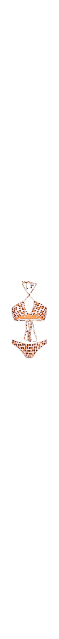 Biquíni Feminino Estampado Com Abertura - Laranja