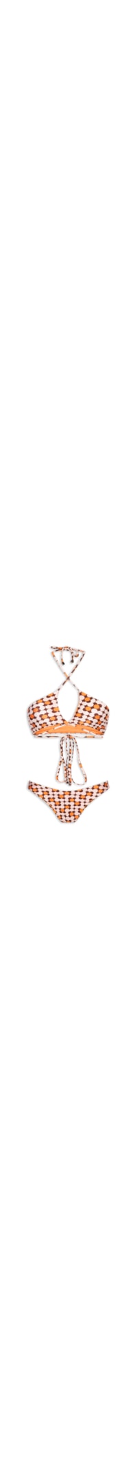 Biquíni Feminino Estampado Com Abertura - Laranja