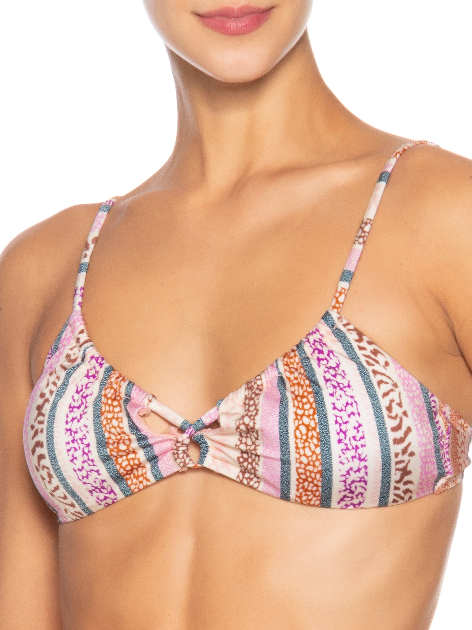 ?Biquíni Feminino Estampado Com Frente Cruzada Rosa Mktbeach