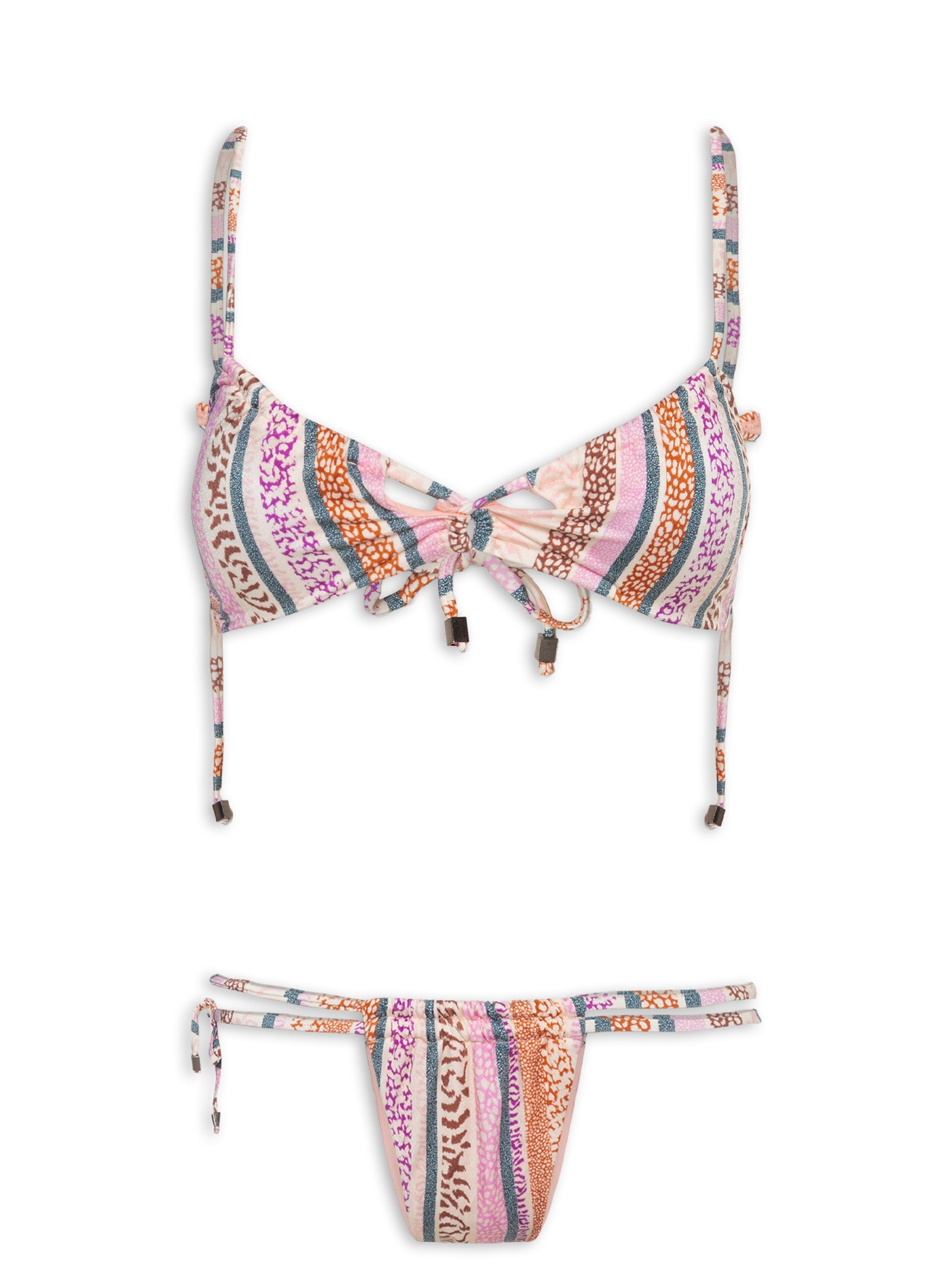 ?Biquíni Feminino Estampado Com Frente Cruzada Rosa Mktbeach