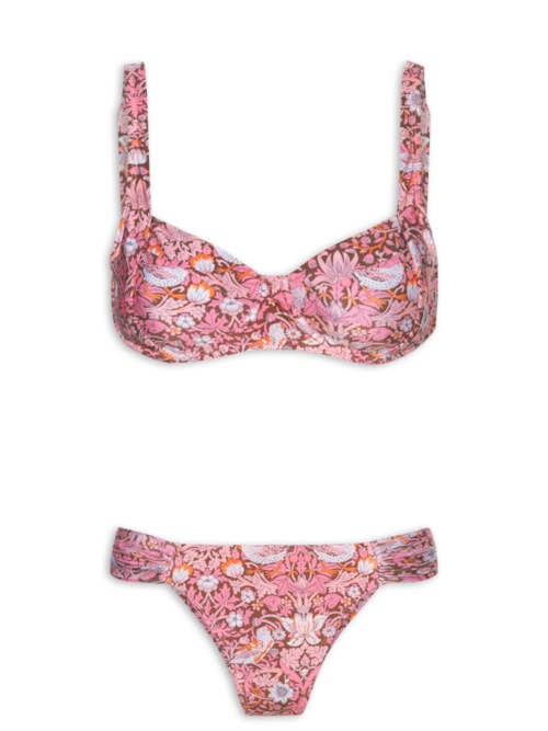 Biquíni Feminino Estampado Meia Taça – Rosa