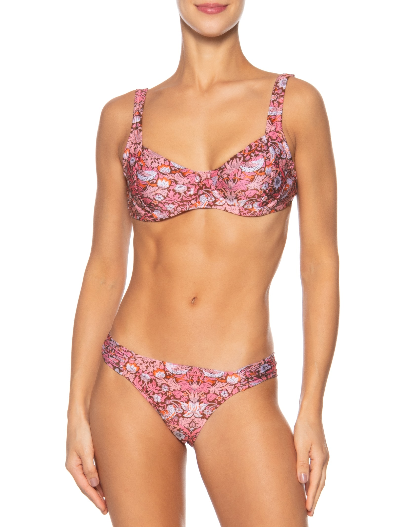 Biquíni Feminino Estampado Meia Taça Rosa Mktbeach