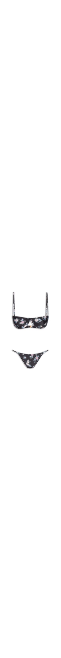 Biquíni Feminino Meia Taça Floral Romance - Preto