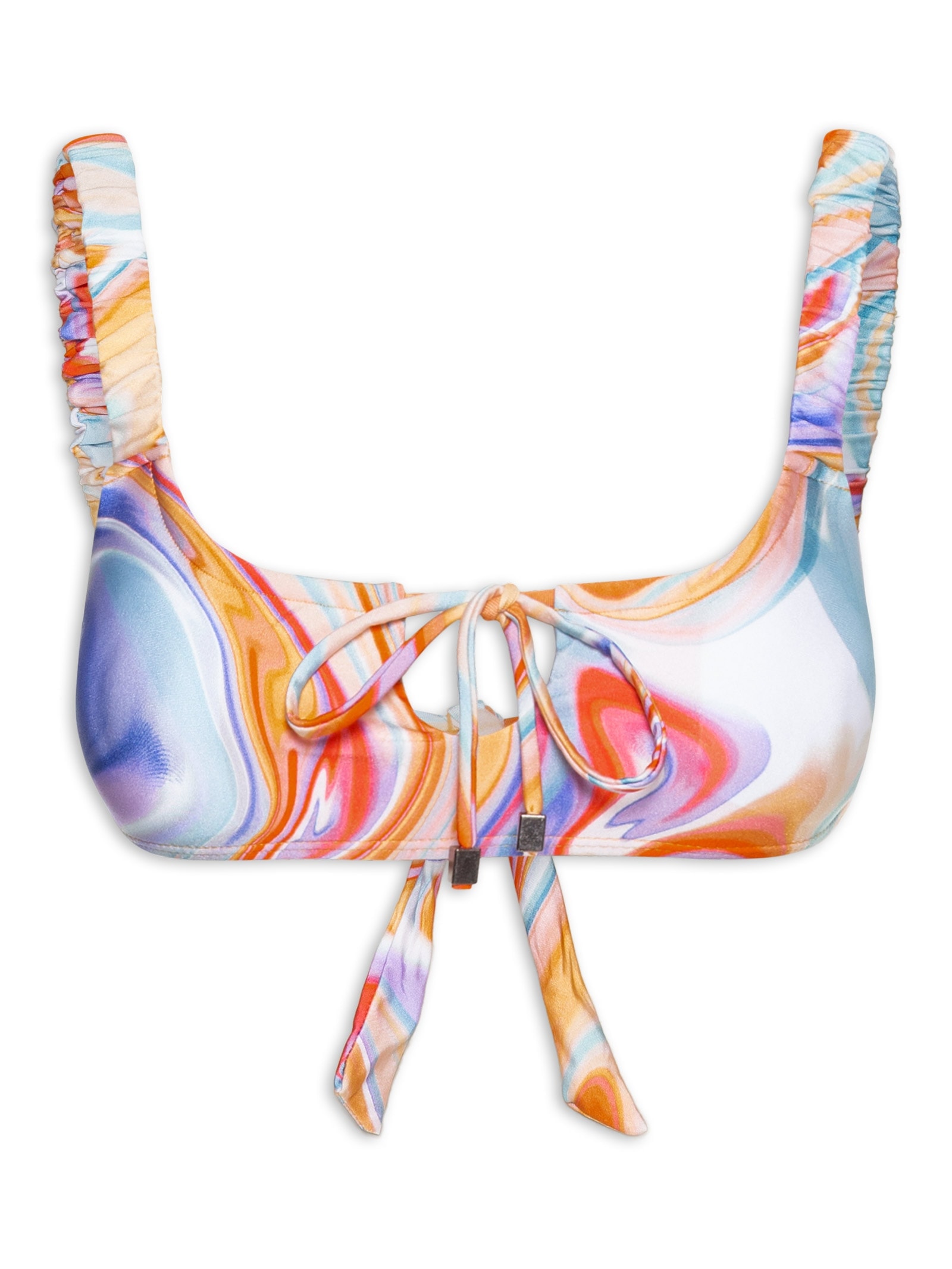 Biquíni Feminino Tie Dye Com Amarração Frontal Laranja Mktbeach