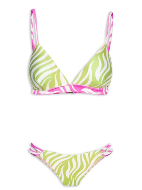 Biquíni Feminino Triângulo Bicolor - Verde