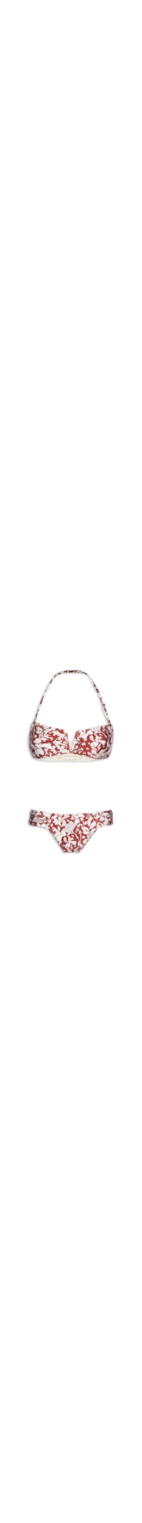 Biquíni Floral Com Alça Removível - Vermelho