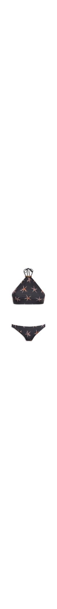 Biquini Halter Starfish Com Metal - Preto