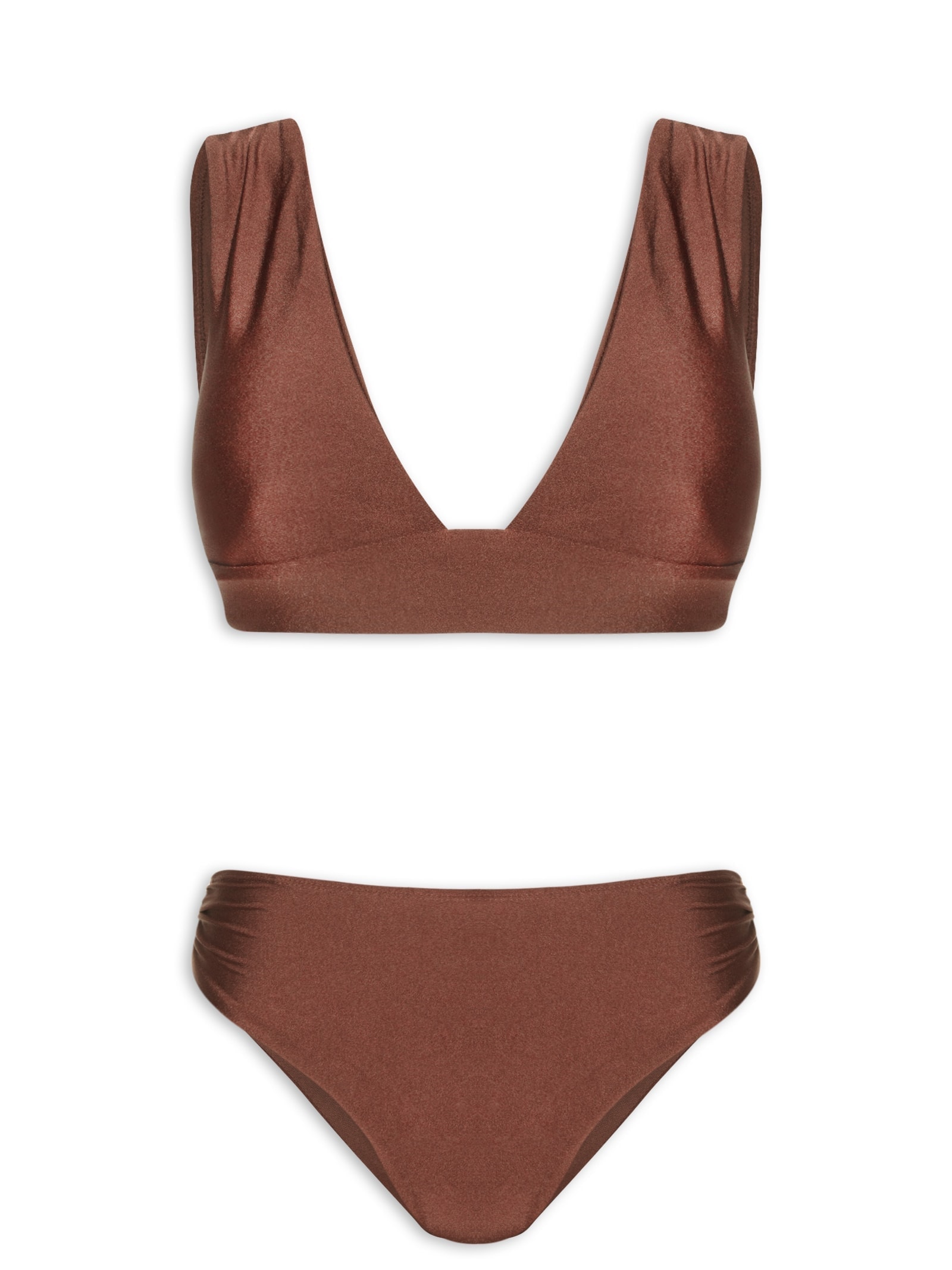Biquíni Hot Pant Liso Marrom Mktbeach