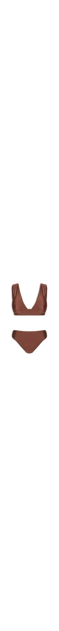 Biquíni Hot Pant Liso - Marrom