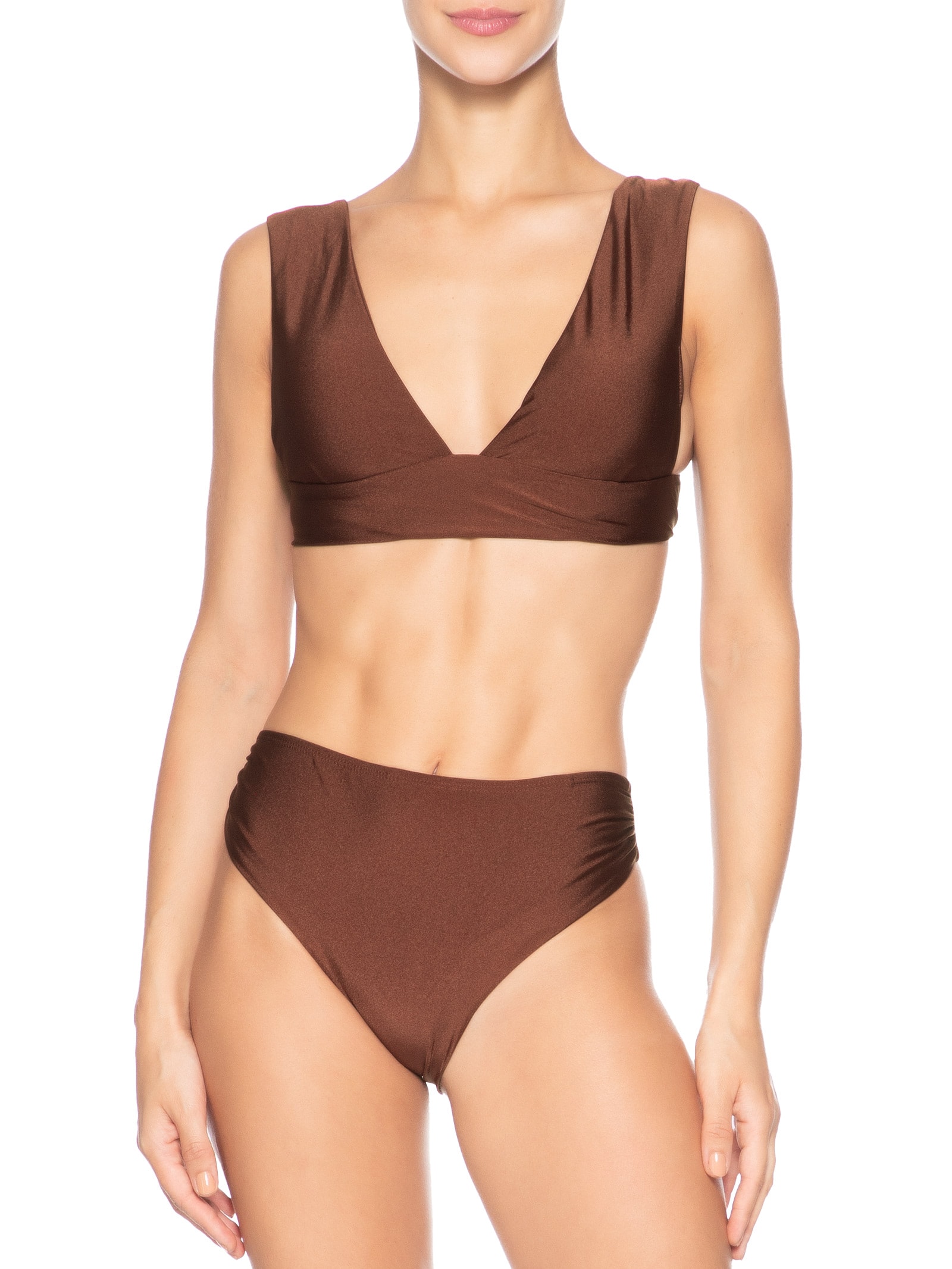 Biquíni Hot Pant Liso Marrom Mktbeach