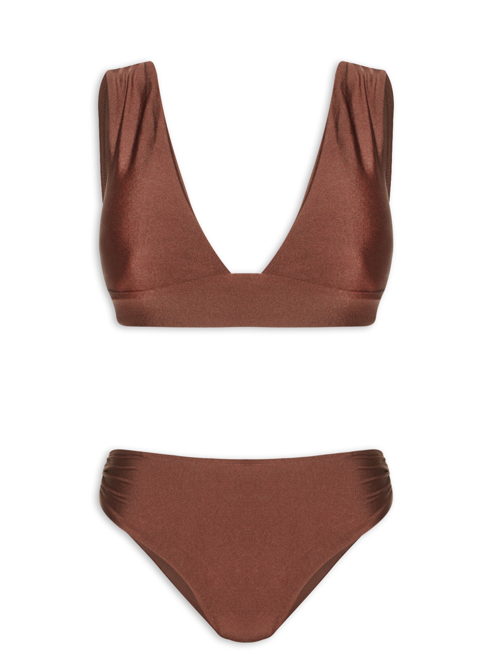 Biquíni Hot Pant Liso Marrom Mktbeach