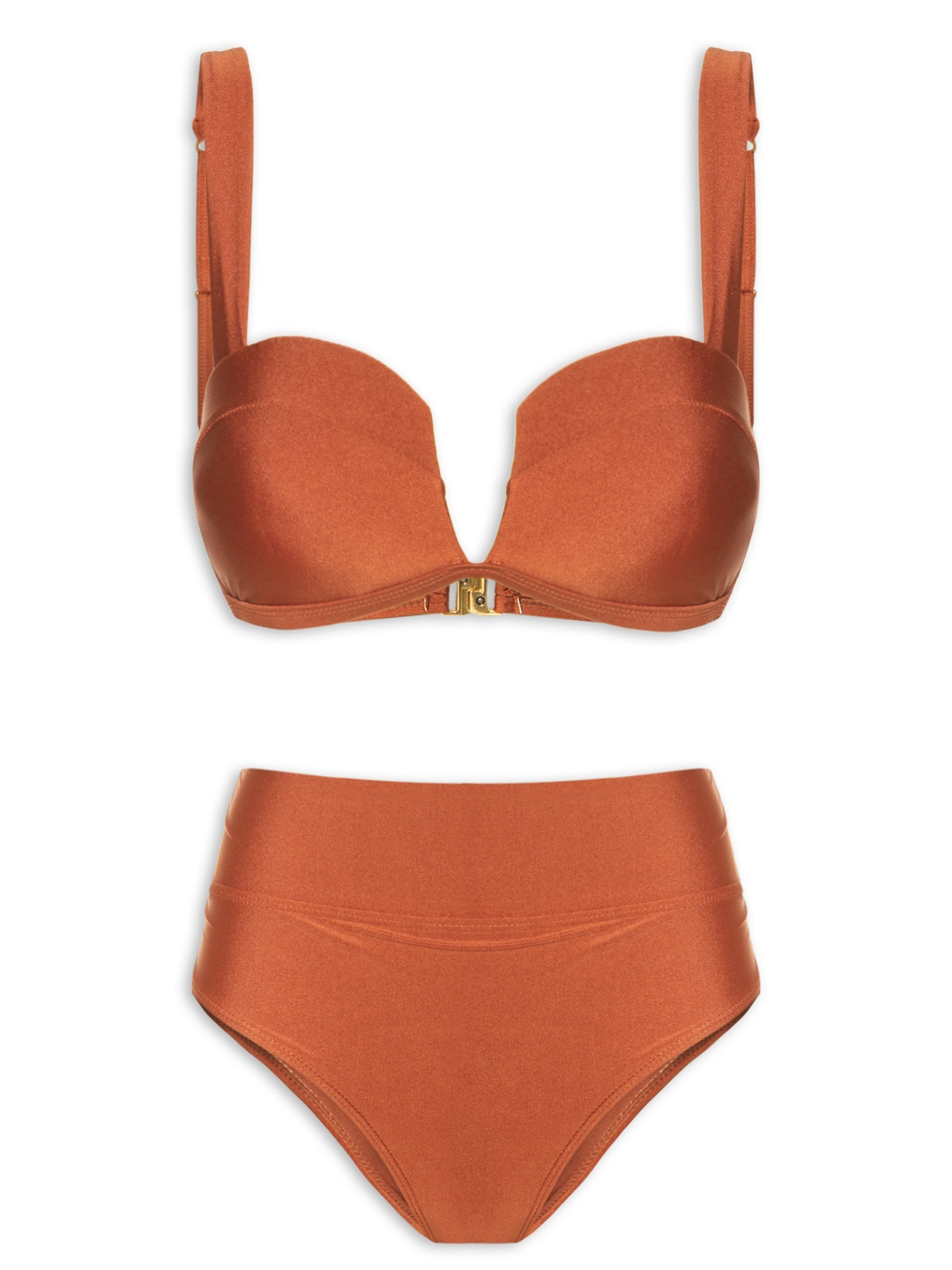 Biquíni Hot Pant Liso Marrom Mktbeach