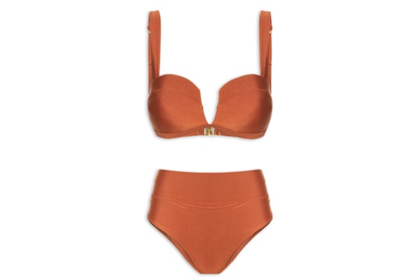 Biquíni Hot Pant Liso - Marrom