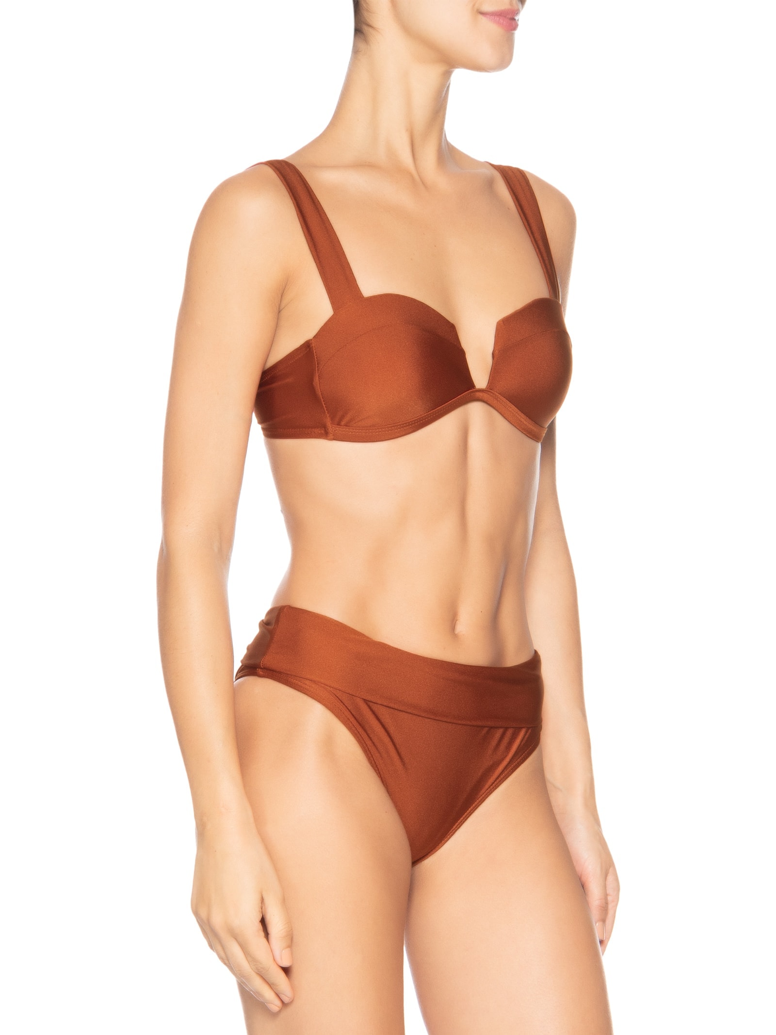 Biquíni Hot Pant Liso Marrom Mktbeach