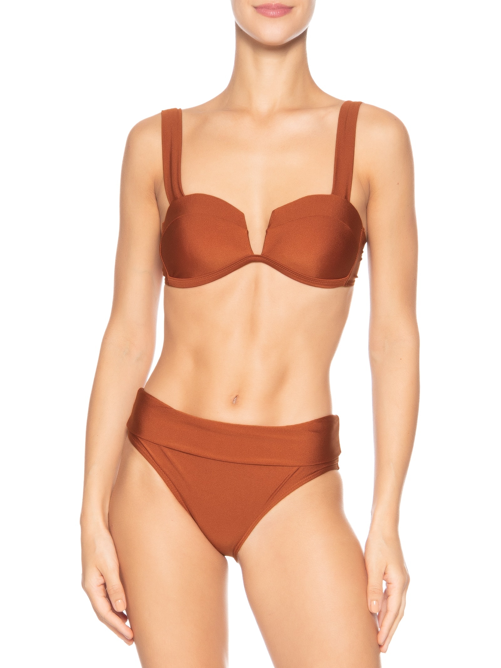 Biquíni Hot Pant Liso Marrom Mktbeach