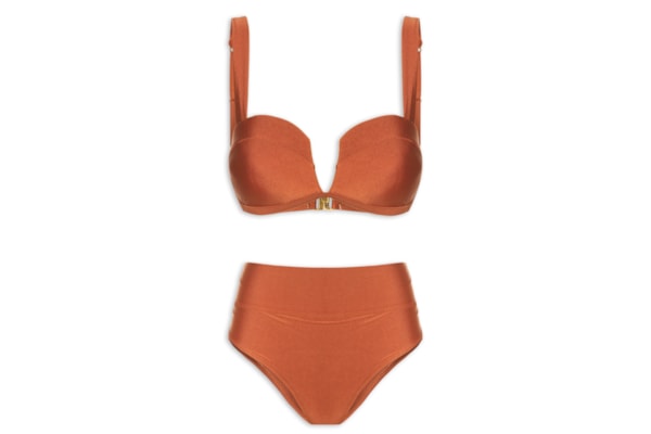 Biquíni Hot Pant Liso - Marrom