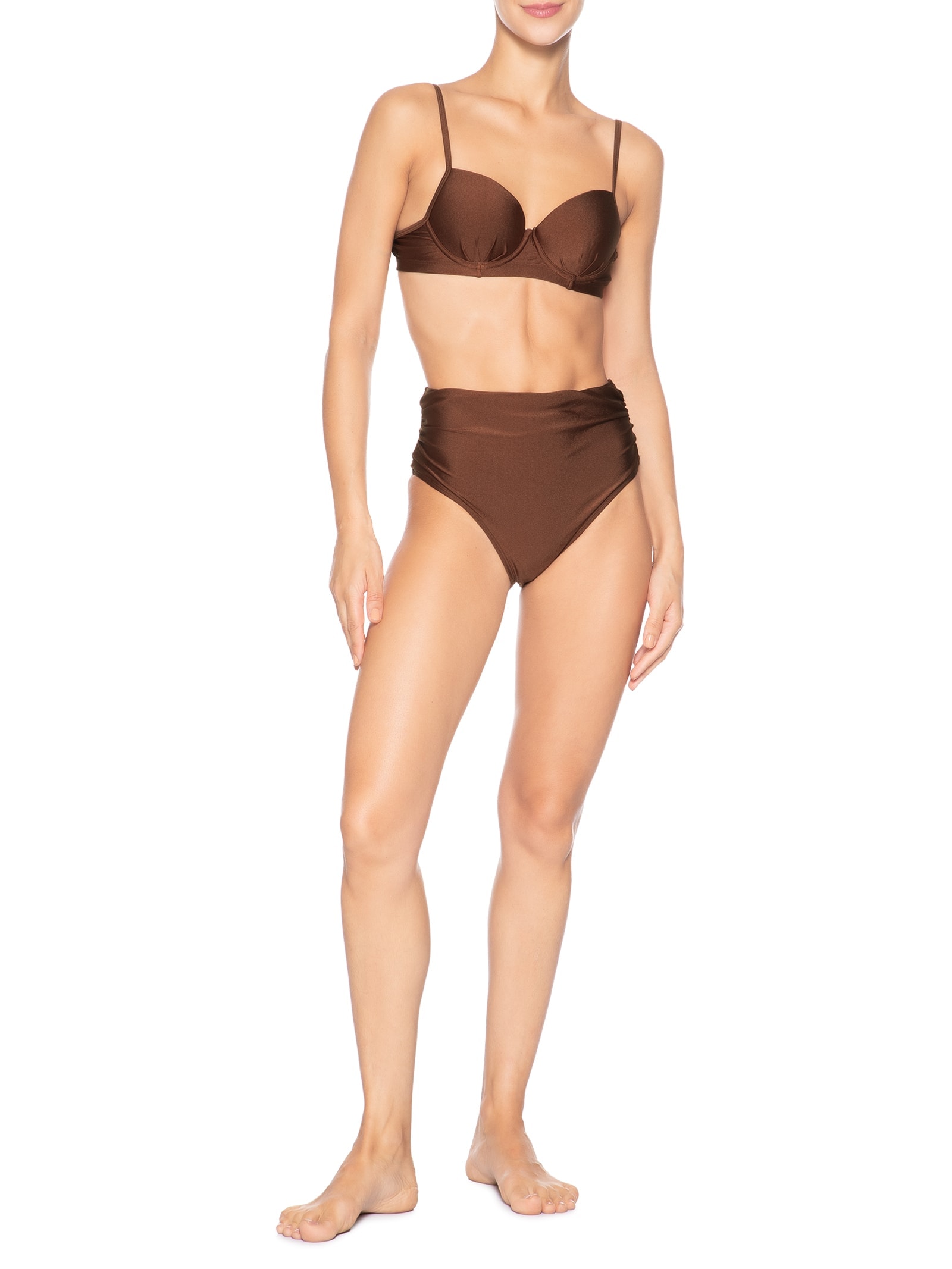 Biquíni Hot Pant Meia Taça Marrom Mktbeach