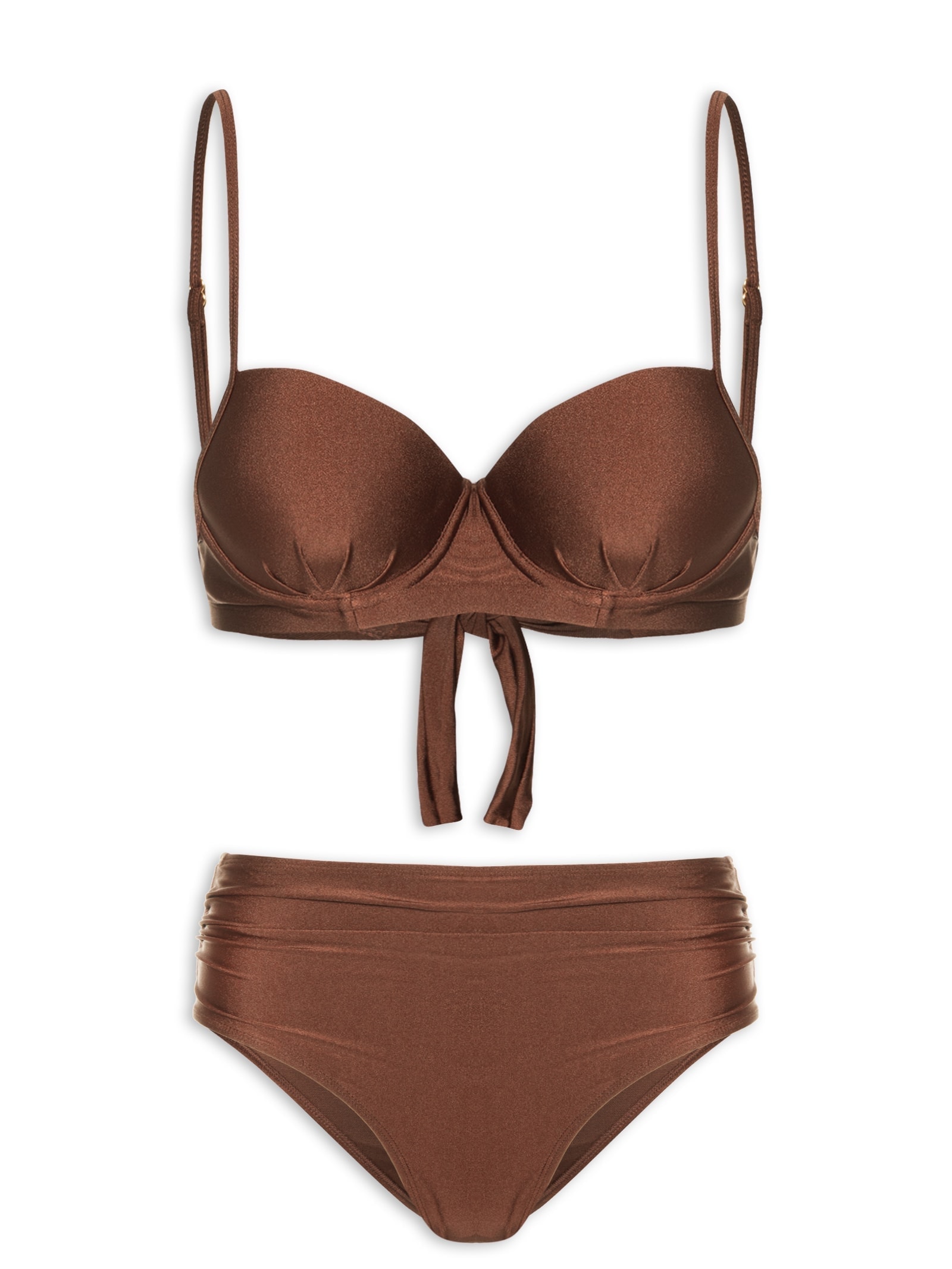 Biquíni Hot Pant Meia Taça Marrom Mktbeach