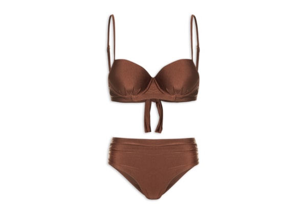 Biquíni Hot Pant Meia Taça - Marrom
