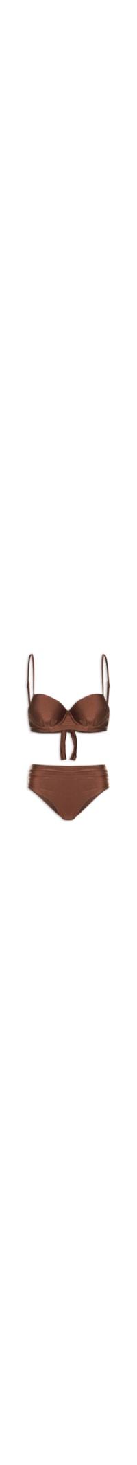 Biquíni Hot Pant Meia Taça - Marrom