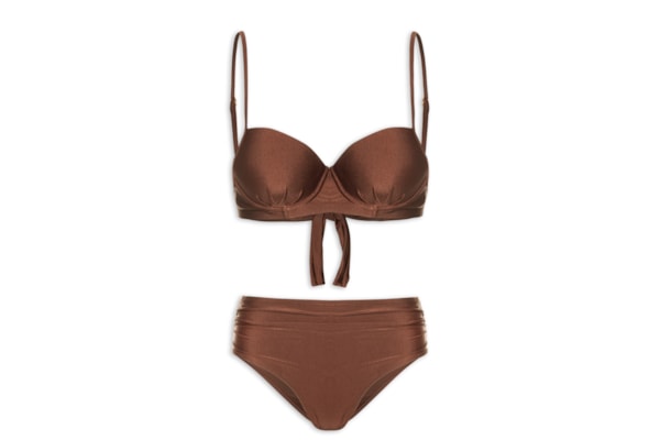 Biquíni Hot Pant Meia Taça - Marrom