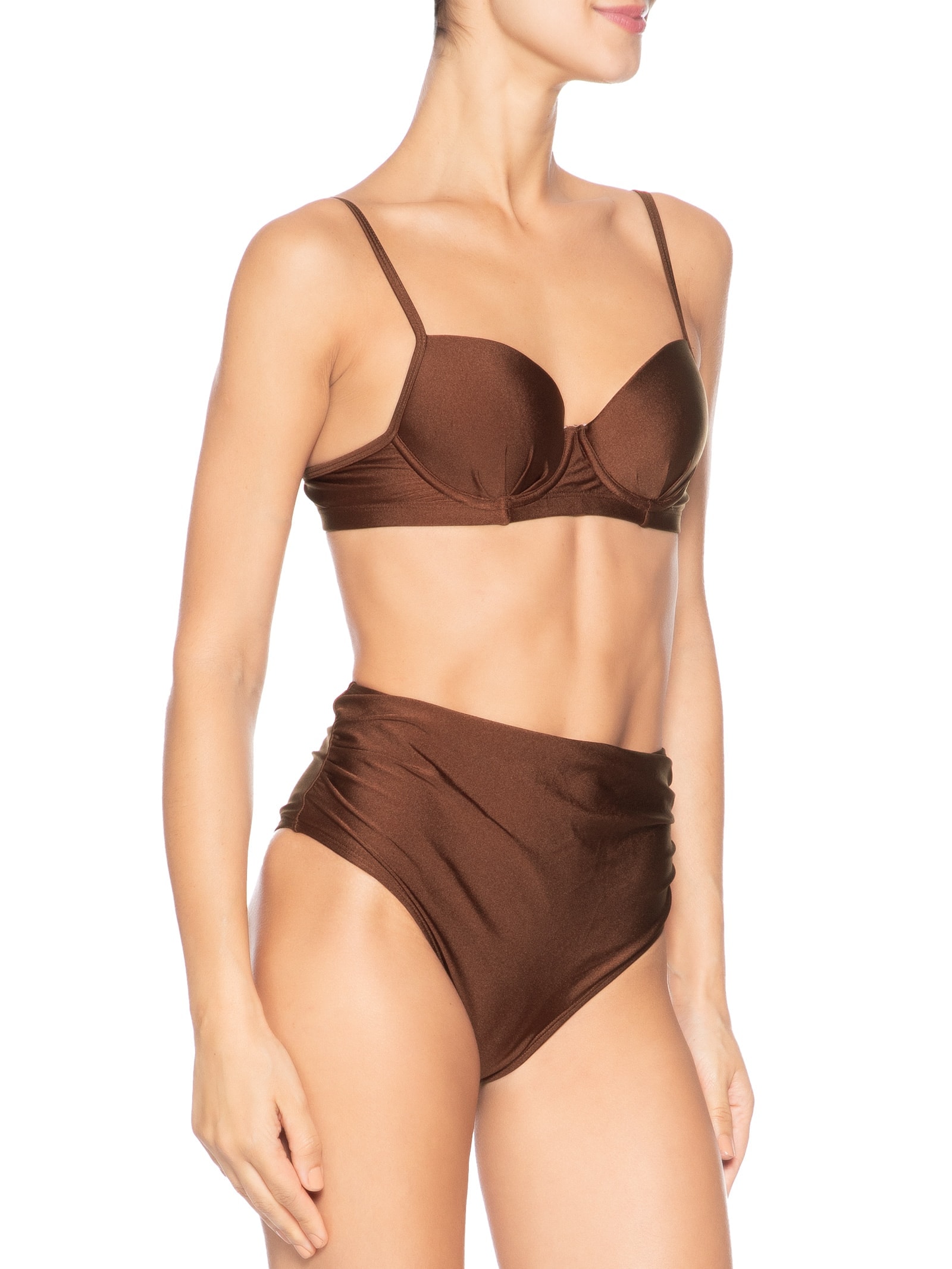 Biquíni Hot Pant Meia Taça Marrom Mktbeach