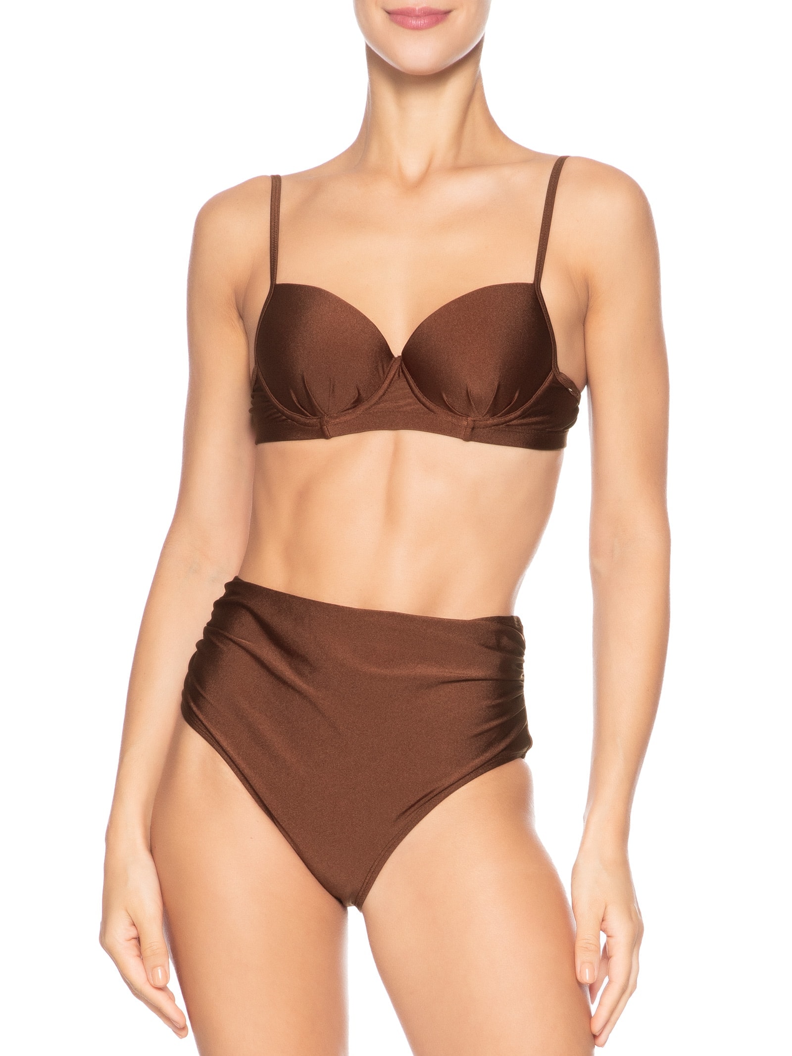 Biquíni Hot Pant Meia Taça Marrom Mktbeach