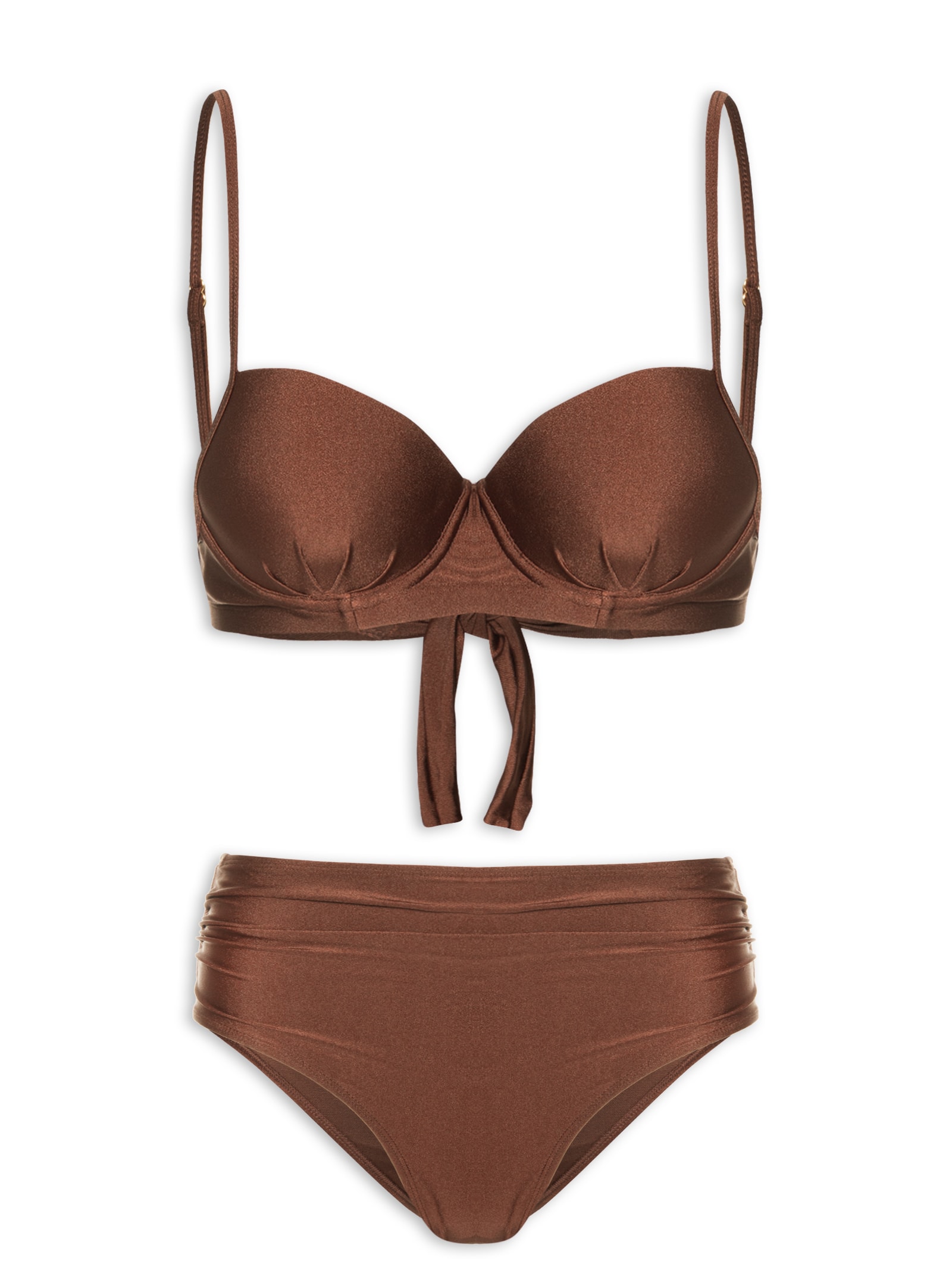 Biquíni Hot Pant Meia Taça Marrom Mktbeach