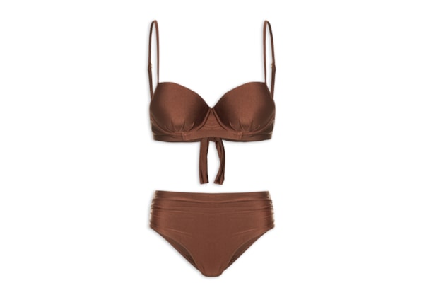 Biquíni Hot Pant Meia Taça - Marrom