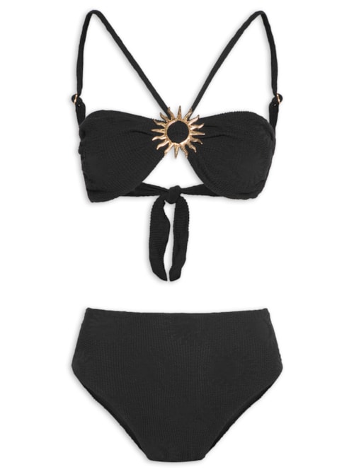 Biquíni Hot Pants Maré De Sol – Preto