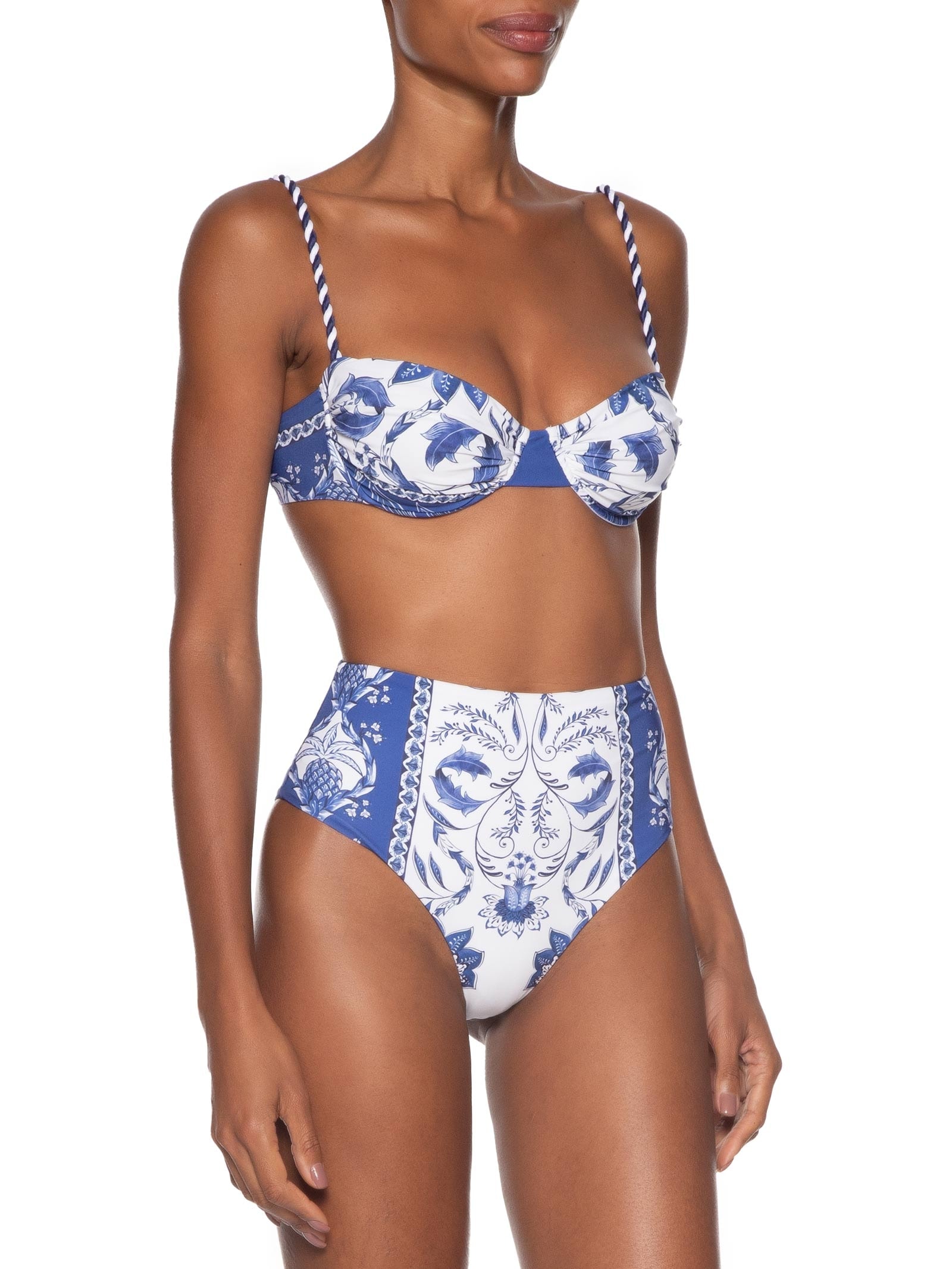Farm Praia - Biquini Hot Pants Tropical Vintage - Branco