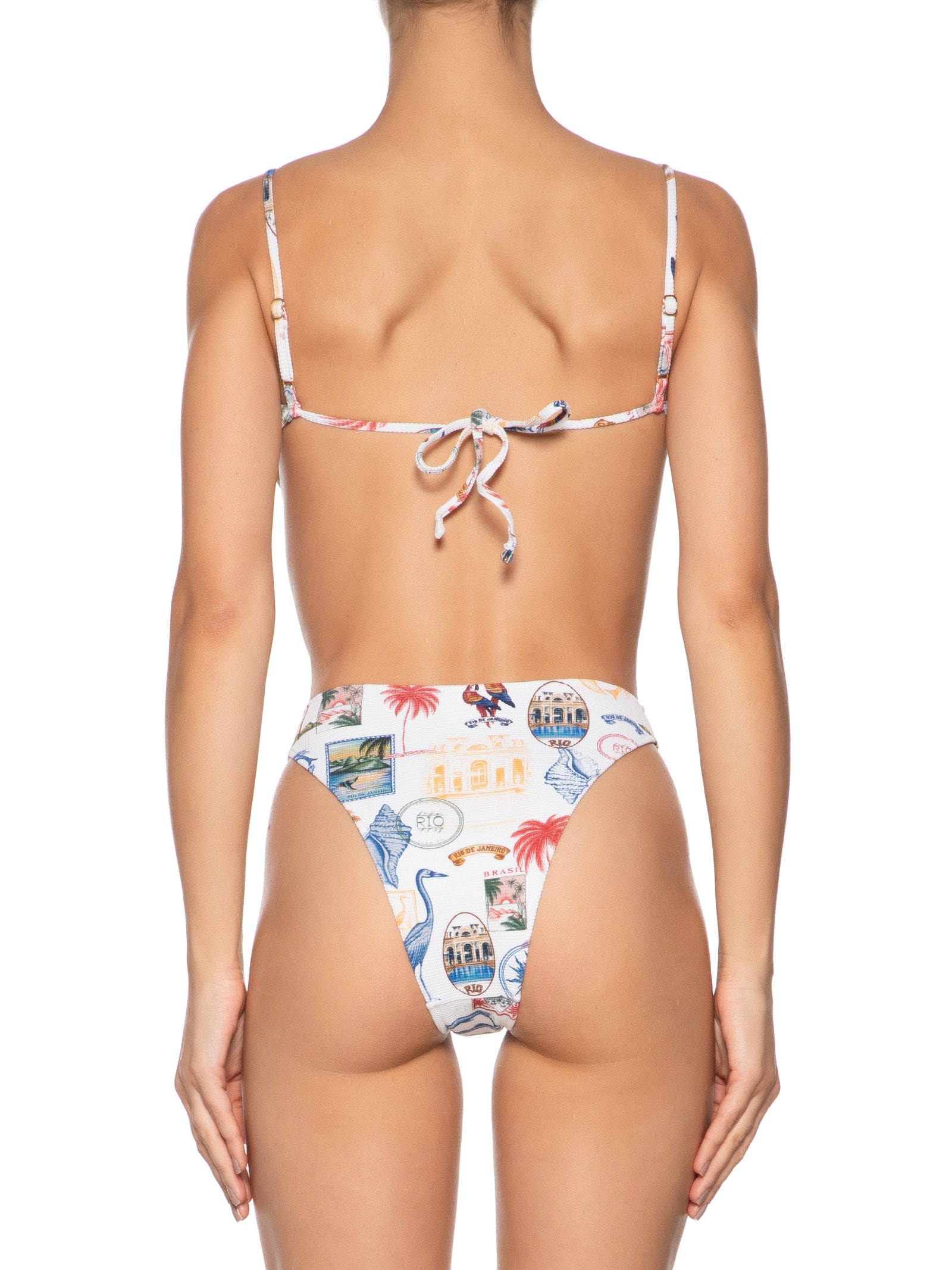 Biquini Hot Pants Tropical Vintage Branco Farm Praia