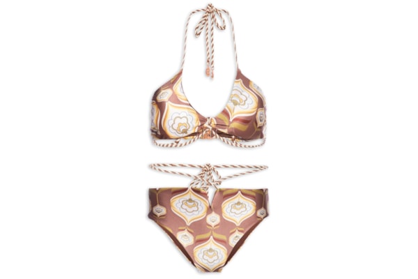 Biquíni Hotpant Estampado - Marrom