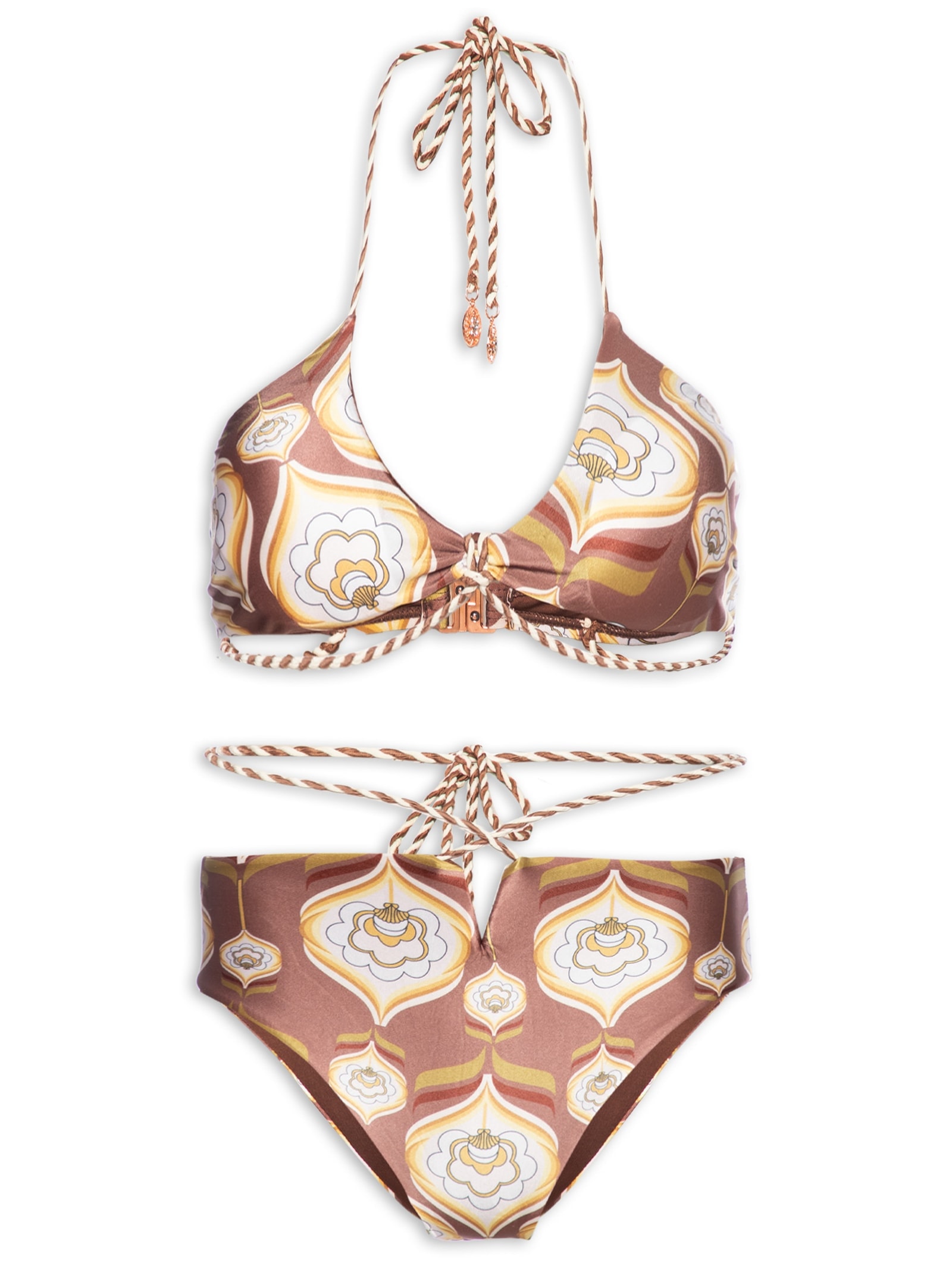 Biquíni Hotpant Estampado Marrom Mktbeach