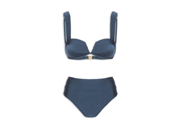 Biquíni Hotpant Liso - Azul