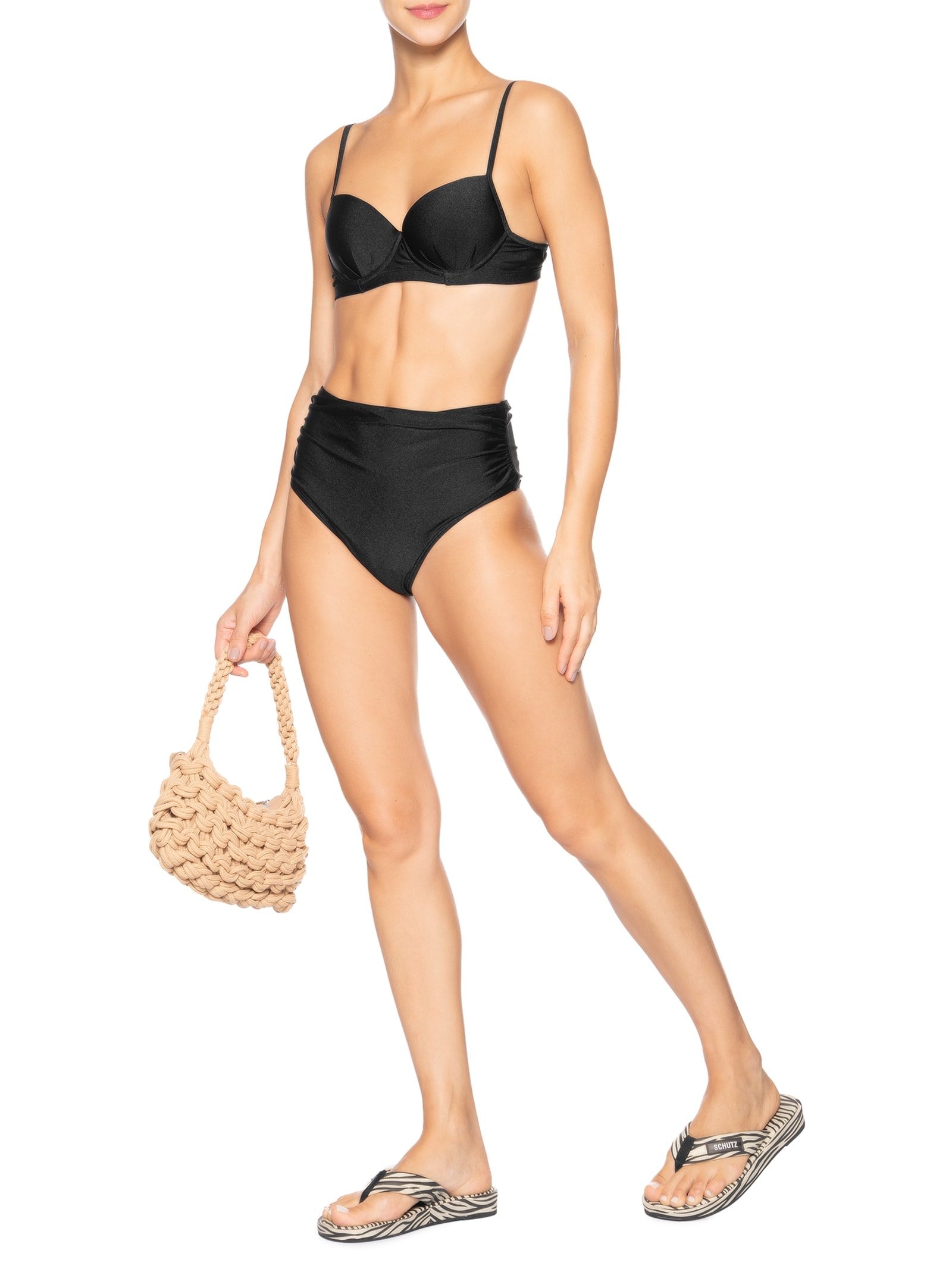Biquíni Hotpant Liso Preto Mktbeach