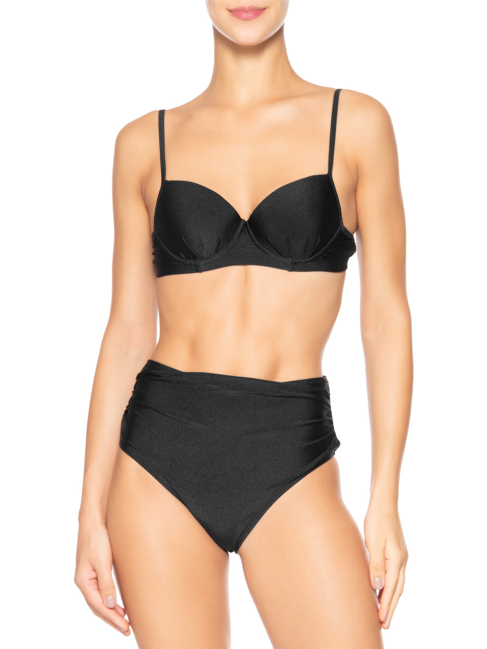 Biquíni Hotpant Liso Preto Mktbeach