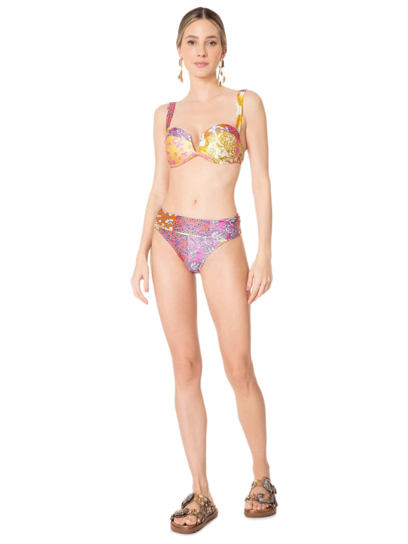 Biquíni Hotpants Estampado Amarelo Mktbeach