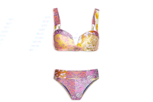 Biquíni Hotpants Estampado - Amarelo