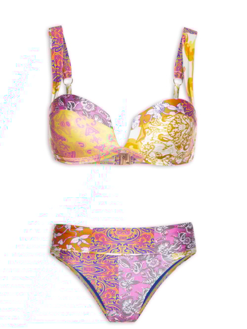 Biquíni Hotpants Estampado – Amarelo